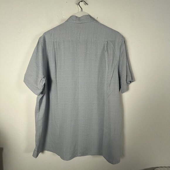 Tasso Elba Men Silk Blend Button Up Short Sleeve Shirt XXL Light Blue Casual New - Picture 2 of 7